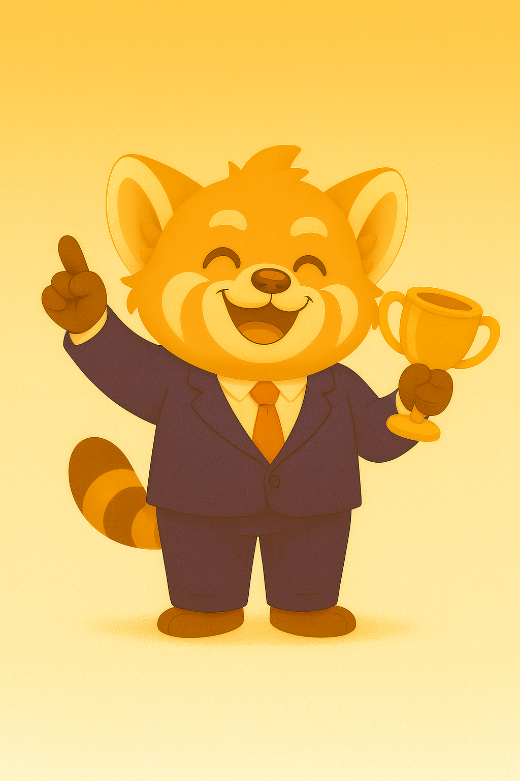 Reddy Panda cheering with a megaphone